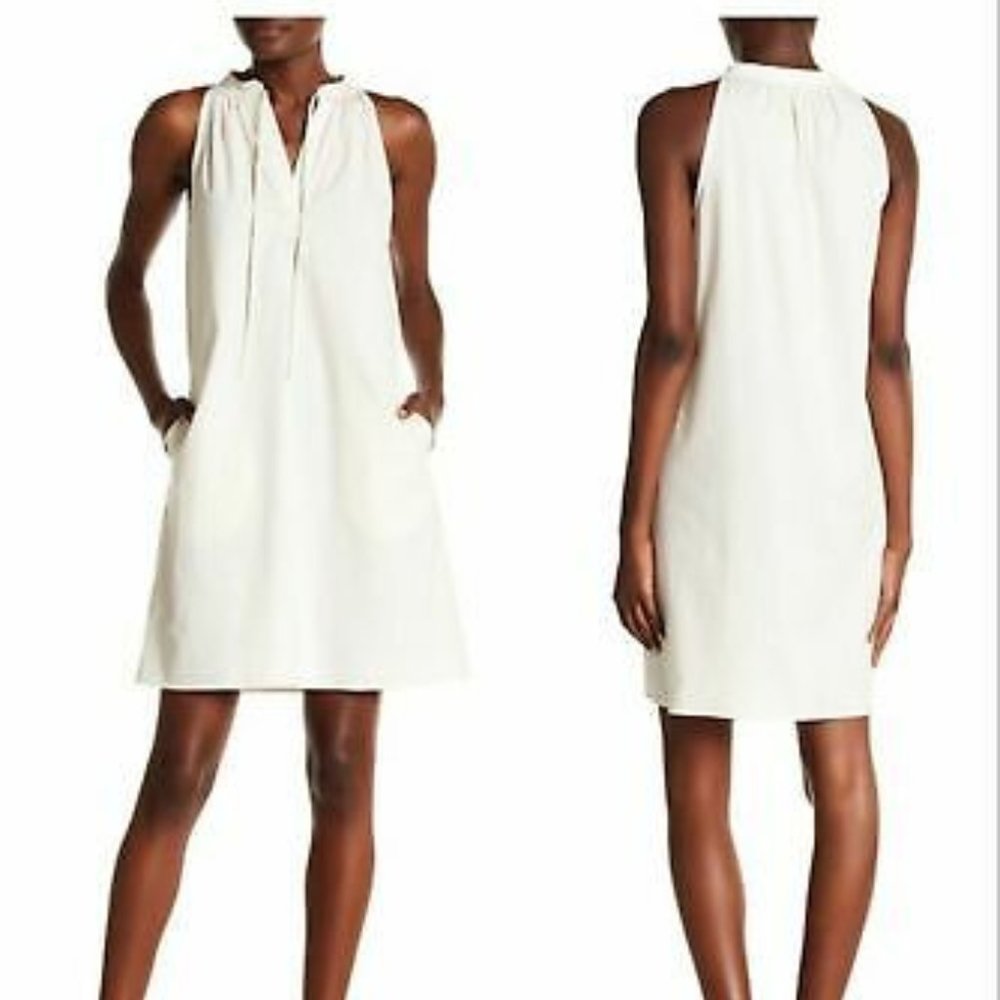 Theory White Nallane Light Poplin Dress, NWT Size 0